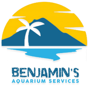 A logo of benjamin 's aquarium services